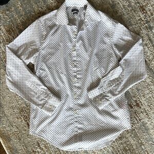 Van Heusen White and Black Casual Button Down Shirt